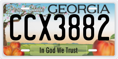 GA license plate CCX3882