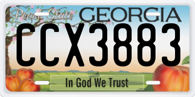 GA license plate CCX3883