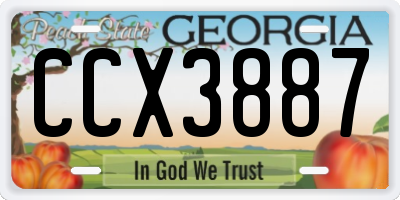 GA license plate CCX3887