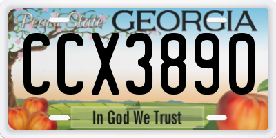 GA license plate CCX3890
