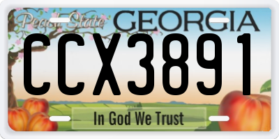 GA license plate CCX3891