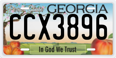 GA license plate CCX3896