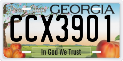 GA license plate CCX3901