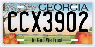 GA license plate CCX3902