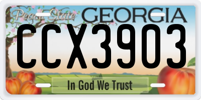 GA license plate CCX3903