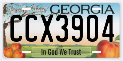 GA license plate CCX3904