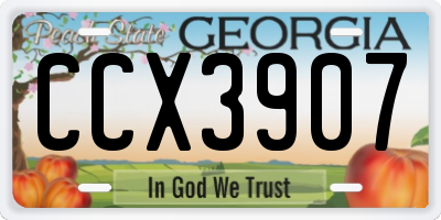 GA license plate CCX3907