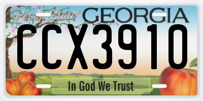 GA license plate CCX3910
