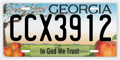 GA license plate CCX3912