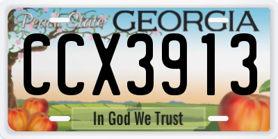 GA license plate CCX3913
