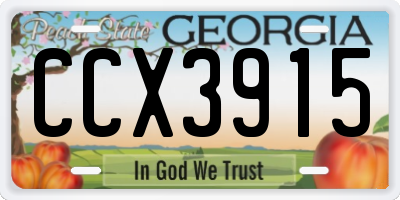 GA license plate CCX3915