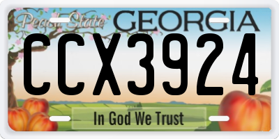 GA license plate CCX3924