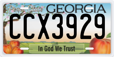 GA license plate CCX3929