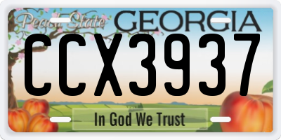 GA license plate CCX3937