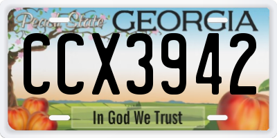 GA license plate CCX3942