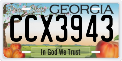 GA license plate CCX3943