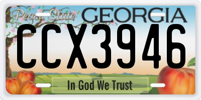 GA license plate CCX3946