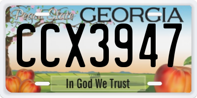GA license plate CCX3947