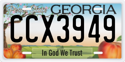 GA license plate CCX3949
