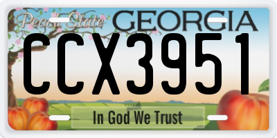 GA license plate CCX3951