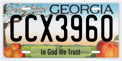 GA license plate CCX3960