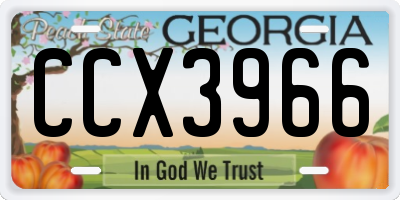 GA license plate CCX3966
