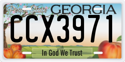 GA license plate CCX3971