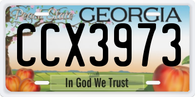 GA license plate CCX3973