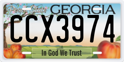 GA license plate CCX3974