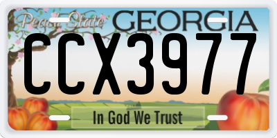 GA license plate CCX3977