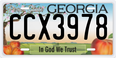 GA license plate CCX3978