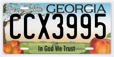 GA license plate CCX3995