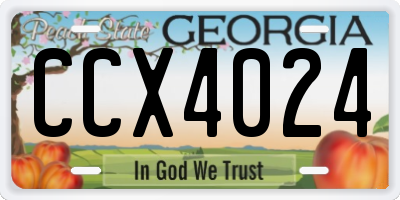 GA license plate CCX4024