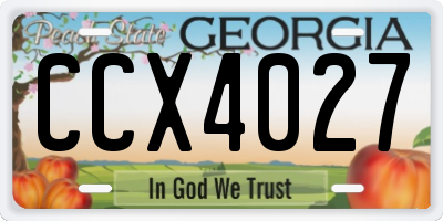 GA license plate CCX4027