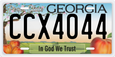 GA license plate CCX4044
