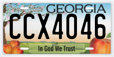 GA license plate CCX4046