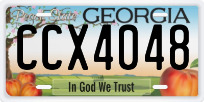 GA license plate CCX4048