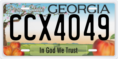 GA license plate CCX4049