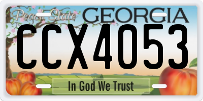 GA license plate CCX4053