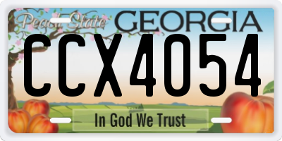 GA license plate CCX4054