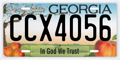 GA license plate CCX4056