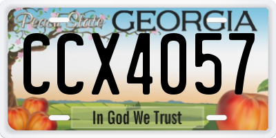GA license plate CCX4057