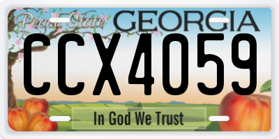 GA license plate CCX4059