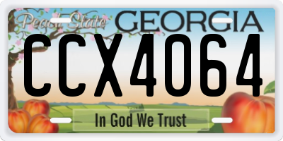 GA license plate CCX4064