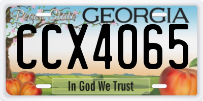 GA license plate CCX4065