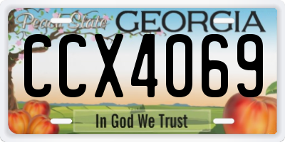 GA license plate CCX4069