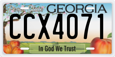GA license plate CCX4071