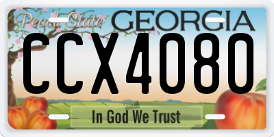 GA license plate CCX4080