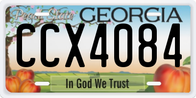 GA license plate CCX4084