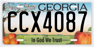 GA license plate CCX4087
